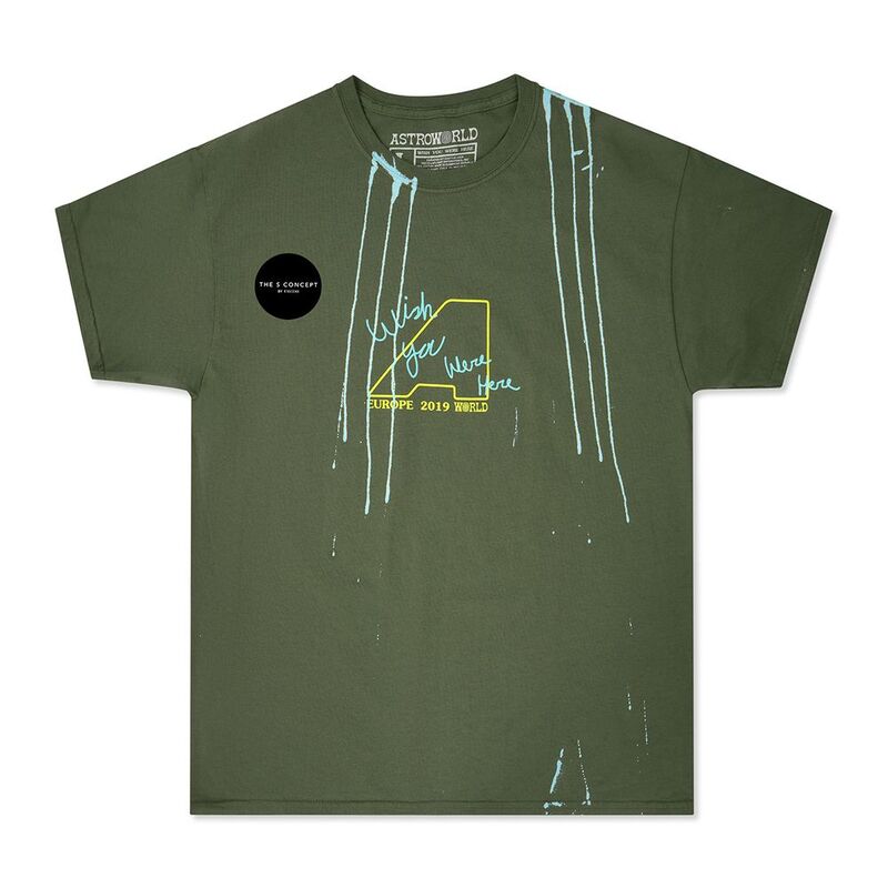 Travis Scott Astroworldive In Europe Tee Washed Green Travis Scott Astroworldive In Europe Tee Washed Green