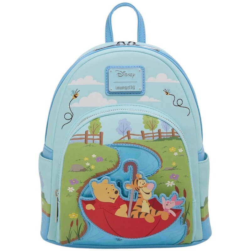 Loungefly Leather Disney Winnie The Pooh And Friends Down Stream With Umbrella Mini Backpack