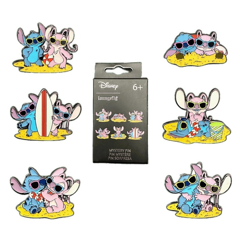 Loungefly Blind Box Pin Disney Stitch And Angel Beach Scene Mystery Pins Loungefly Blind Box Pin Disney Stitch And Angel Beach Scene Mystery Pins