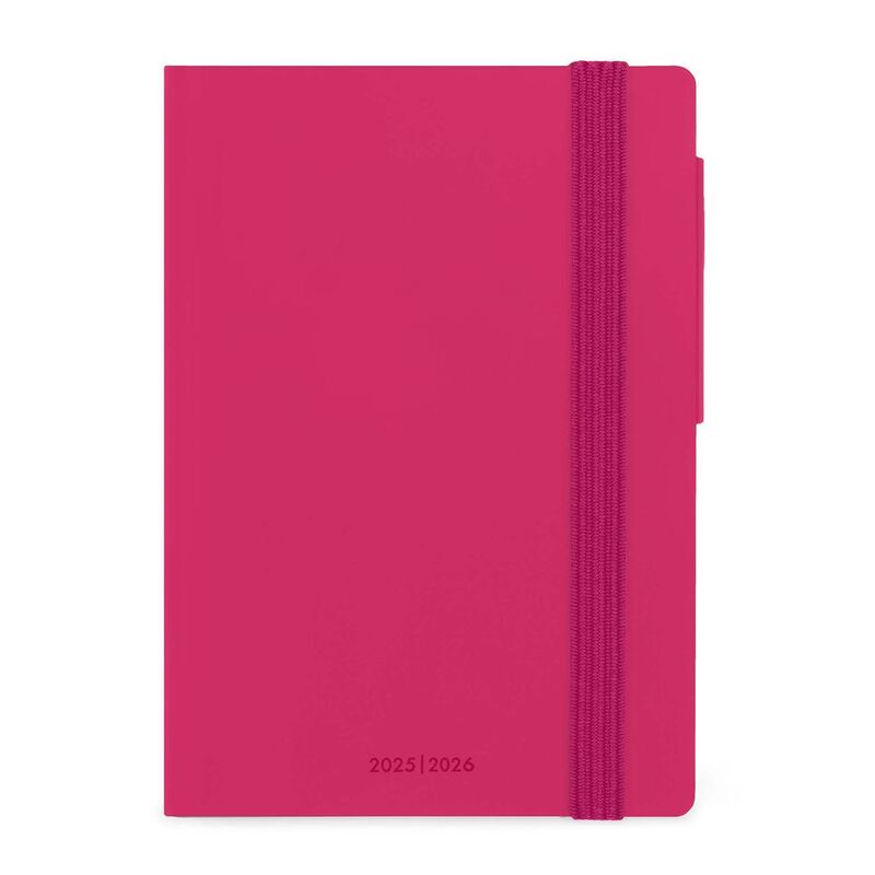 Legami 16 - Month Diary - 2025/2026 - Small Weekly Diary With Notebook - Raspberry