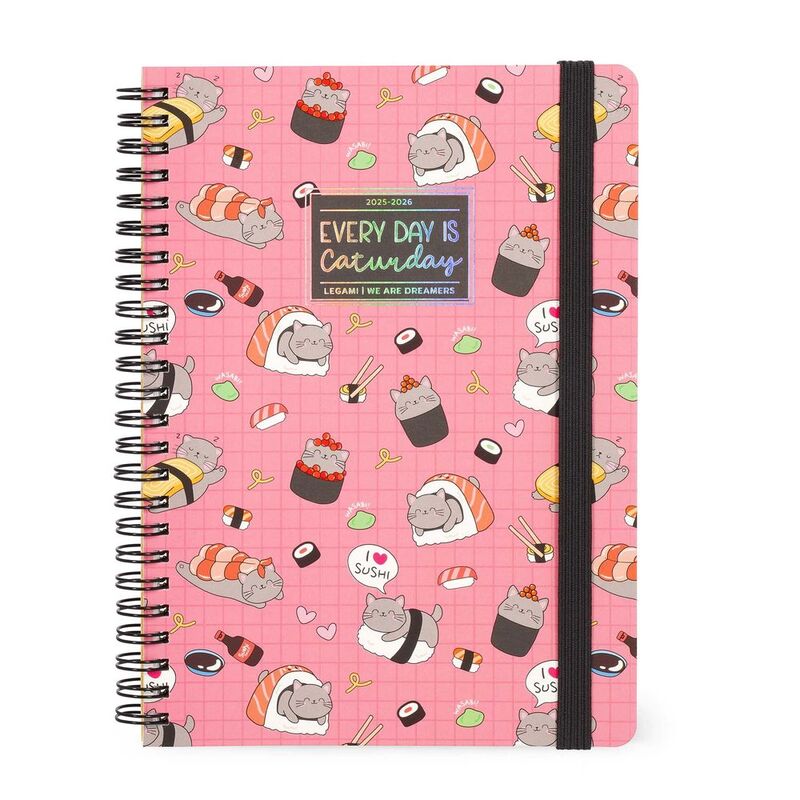 Legami 16 - Month Diary - 2025/2026 - Large Weekly Spiral Bound Diary - Sushi Cat Legami 16 - Month Diary - 2025/2026 - Large Weekly Spiral Bound Diary - Sushi Cat