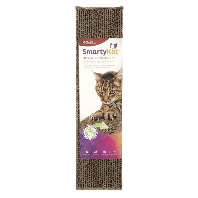 Smartykat Super Scratcher Single Wide Corrugate Cat Scratcher with Infused Catnip