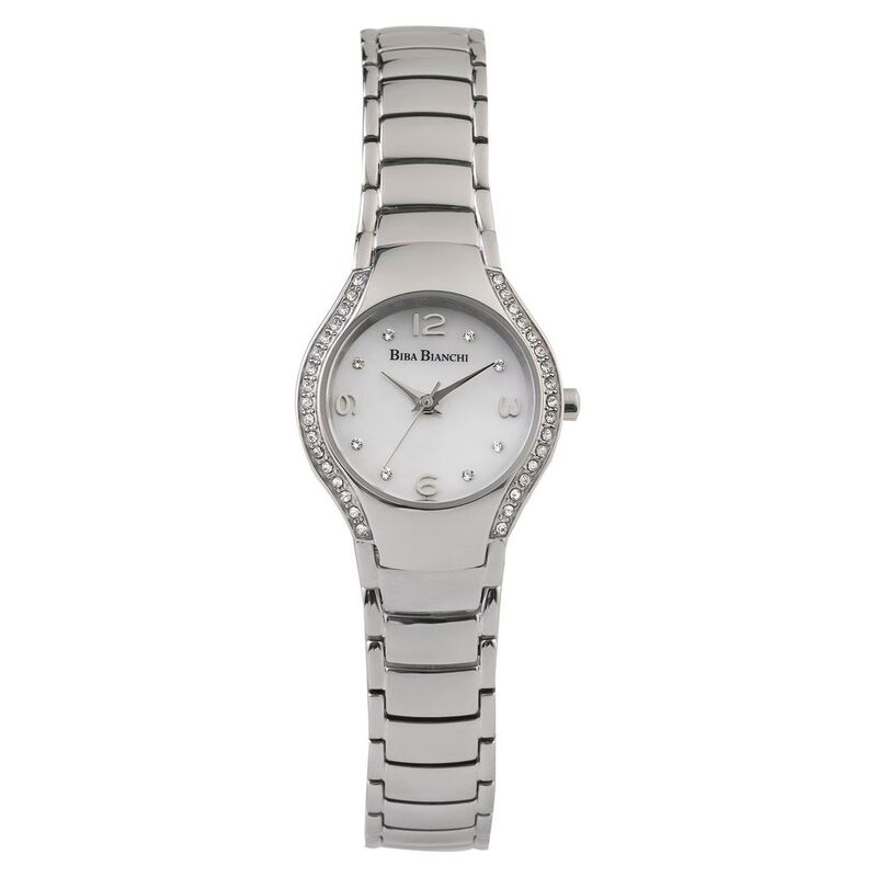 Biba Bianchi Women's Watch Silver Tone White Dial & Stainless Steel Band - BB-W21243071