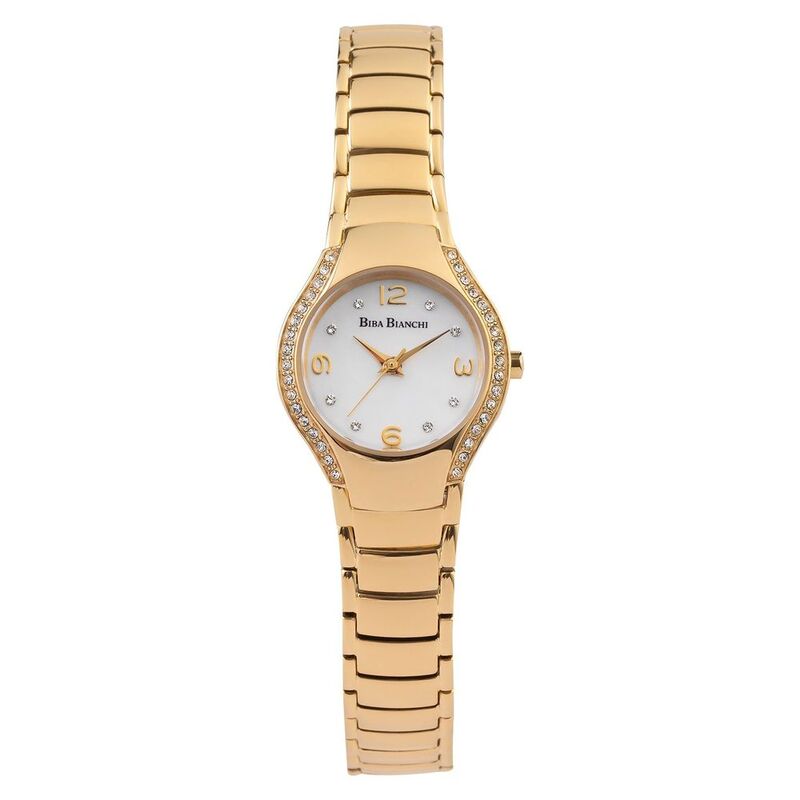 Biba Bianchi Women's Watch Goldtone White Dial & Stainless Steel Band - BB-W21243078