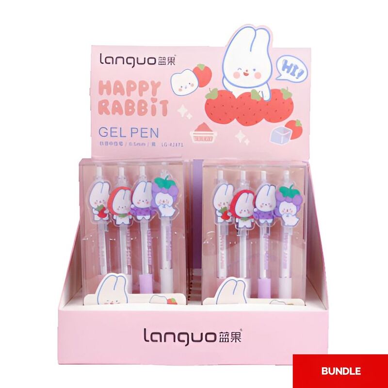 Languo Cute Rabbit Black Ink Press Gel Pen 0.55 mm (Pack of 4) (Assortment - Includes 1) (Bundle of 2) Languo Cute Rabbit Black Ink Press Gel Pen 0.55 mm (Pack of 4) (Assortment - Includes 1) (Bundle of 2)