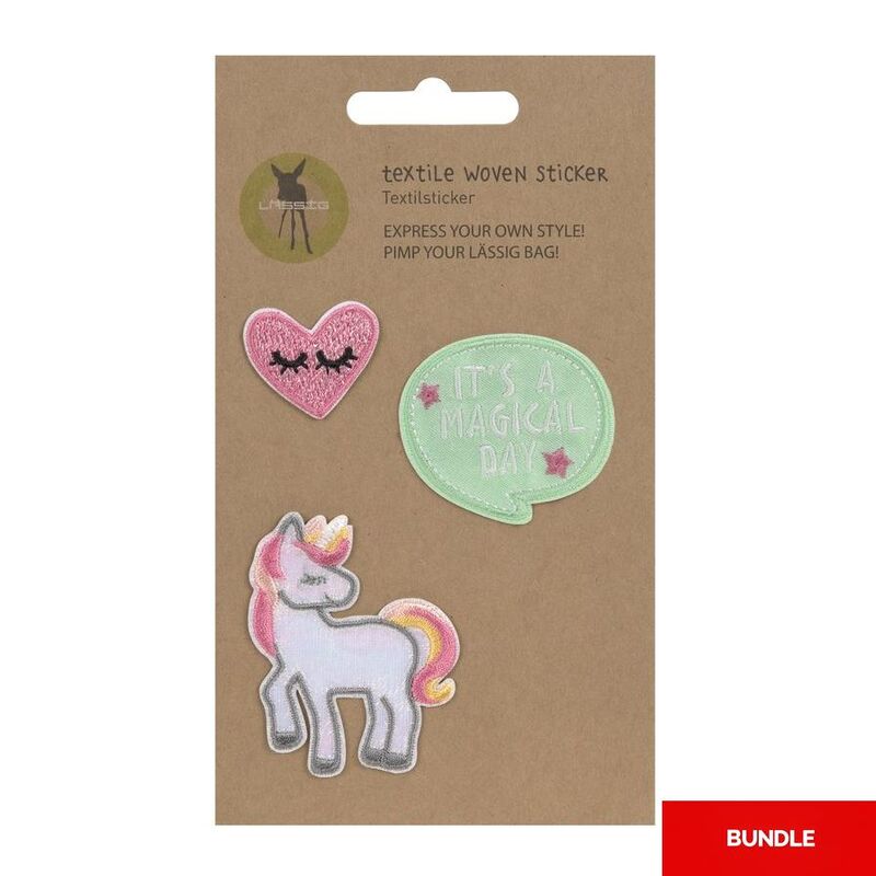 Lassig Textile Woven Sticker Stick On - Unicorn (Set of 3) (Bundle of 2) Lassig Textile Woven Sticker Stick On - Unicorn (Set of 3) (Bundle of 2)