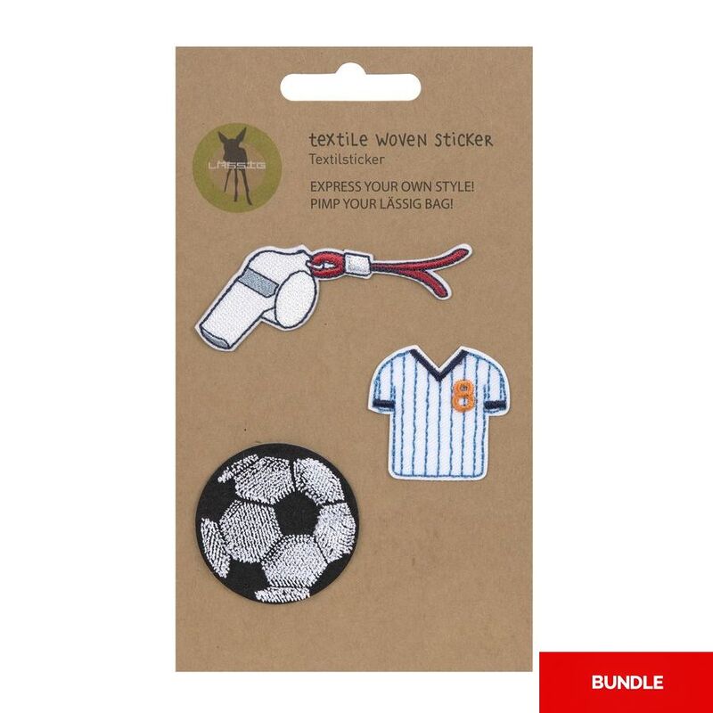Lassig Textile Woven Sticker Stick On - Football (Set of 3) (Bundle of 2) Lassig Textile Woven Sticker Stick On - Football (Set of 3) (Bundle of 2)