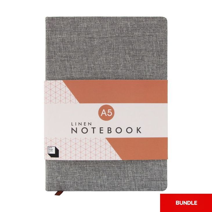 Good Design Works Linen A5 Notebook Slate (Bundle of 2)