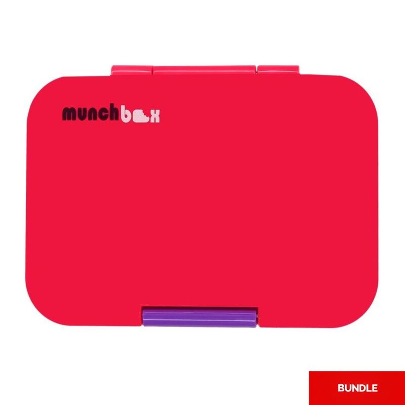 Munchbox Munchi Snack Pink Sunset Pink/Violet Lunchbox (Bundle of 2)