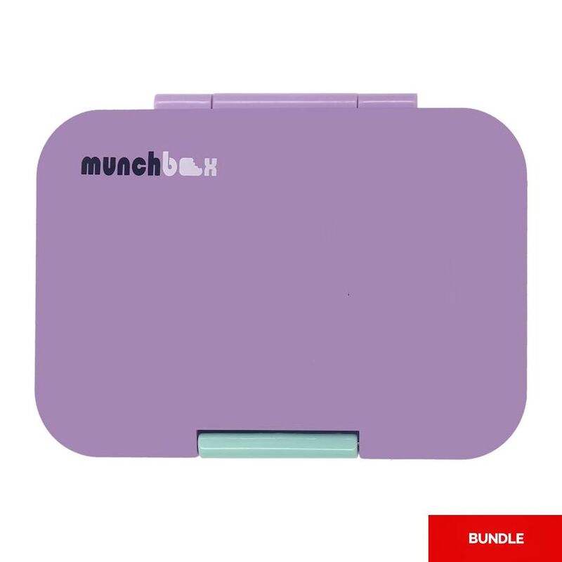 Munchbox Munchi Snack Periwinkle Purple/Mint Lunchbox (Bundle of 2)