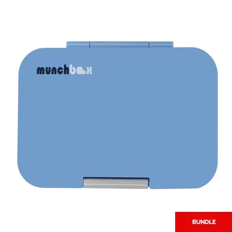 Munchbox Munchi Snack Blue Storm Blue/White Lunchbox (Bundle of 2)