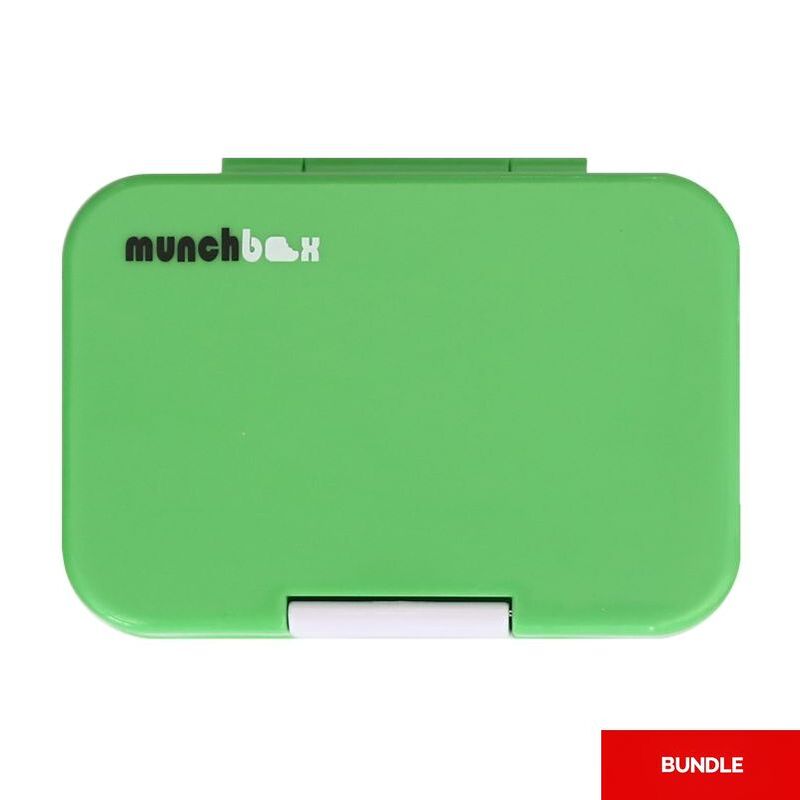 Muncbbox Munchi Snack Box with 2 & 3 Tray Compartments - Lime Soda (Bundle of 2)