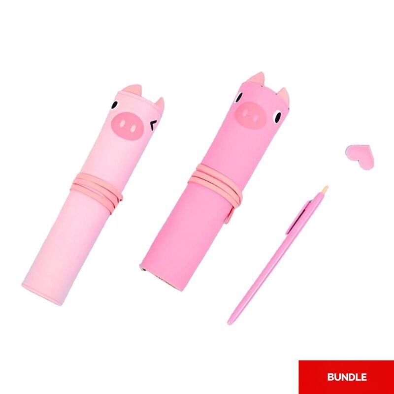 Languo Pink Pig Creative Rolling Pencil Case (Assortment - Includes 1) (Bundle of 2)