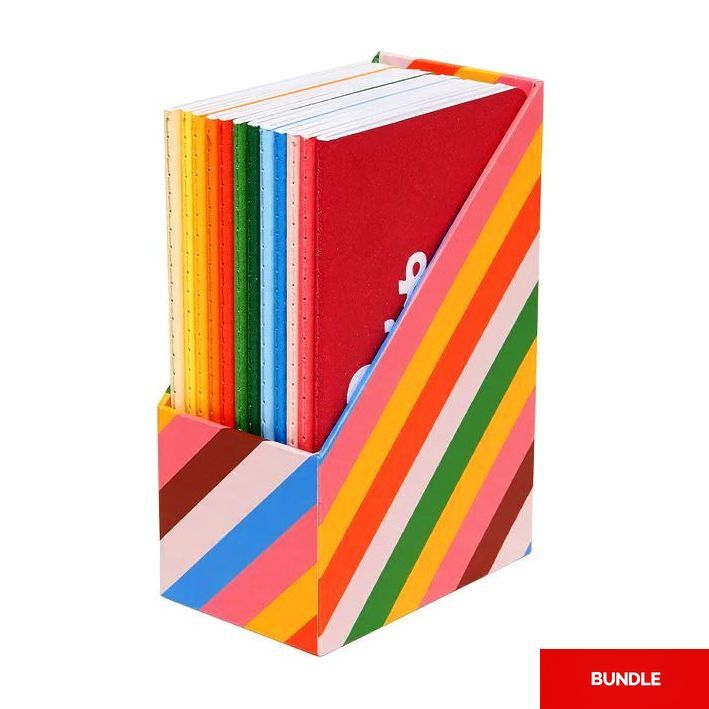 Ban.do Wellness Notebook Set - Rainbow Stripe (Set of 12) (Bundle of 2)