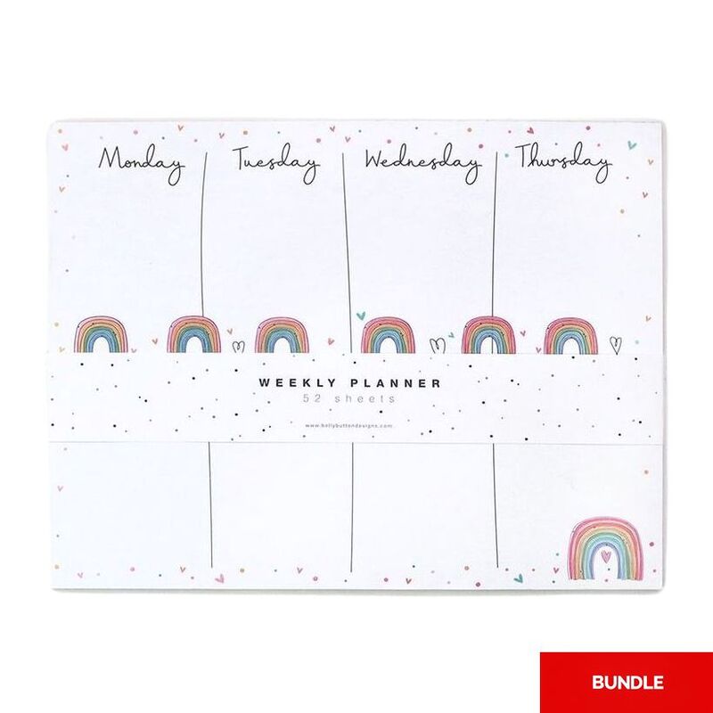 Belly Button Designs Rainbow Weekly Planner - White (Bundle of 2)