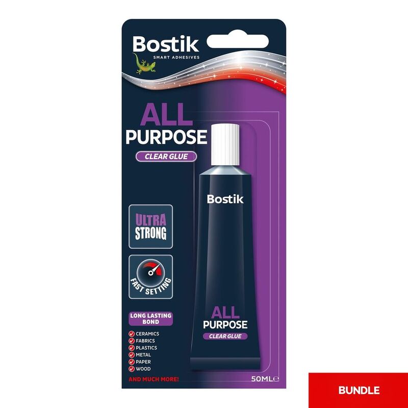 Bostik All Purpose Ultra Strong Clear Glue 50ml (Bundle of 2)