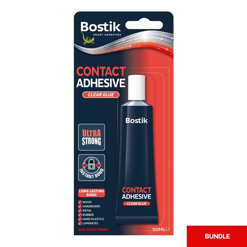 Bostik Contact Adhesive Clear Glue 50ml (Bundle of 2)
