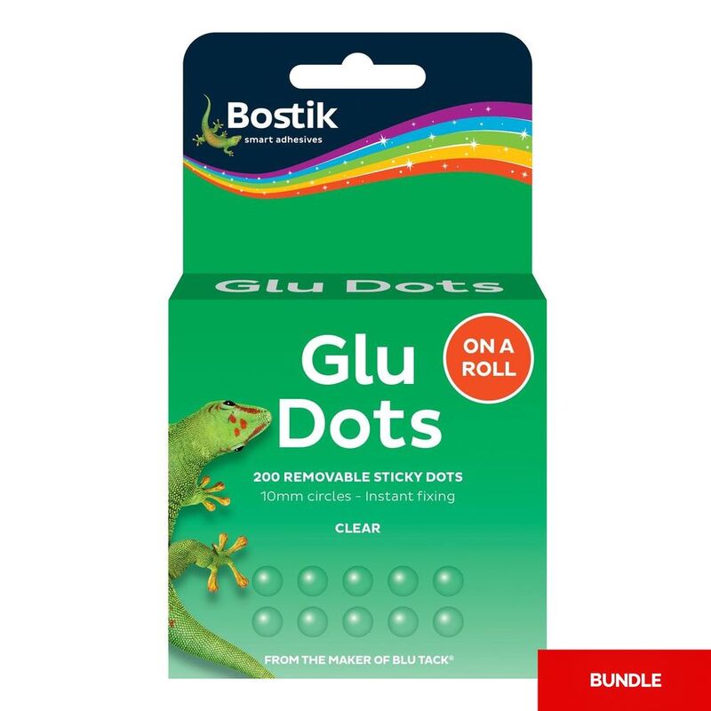 Bostik Glu Dots On A Roll (200 Dots) - Removable (Bundle of 2)