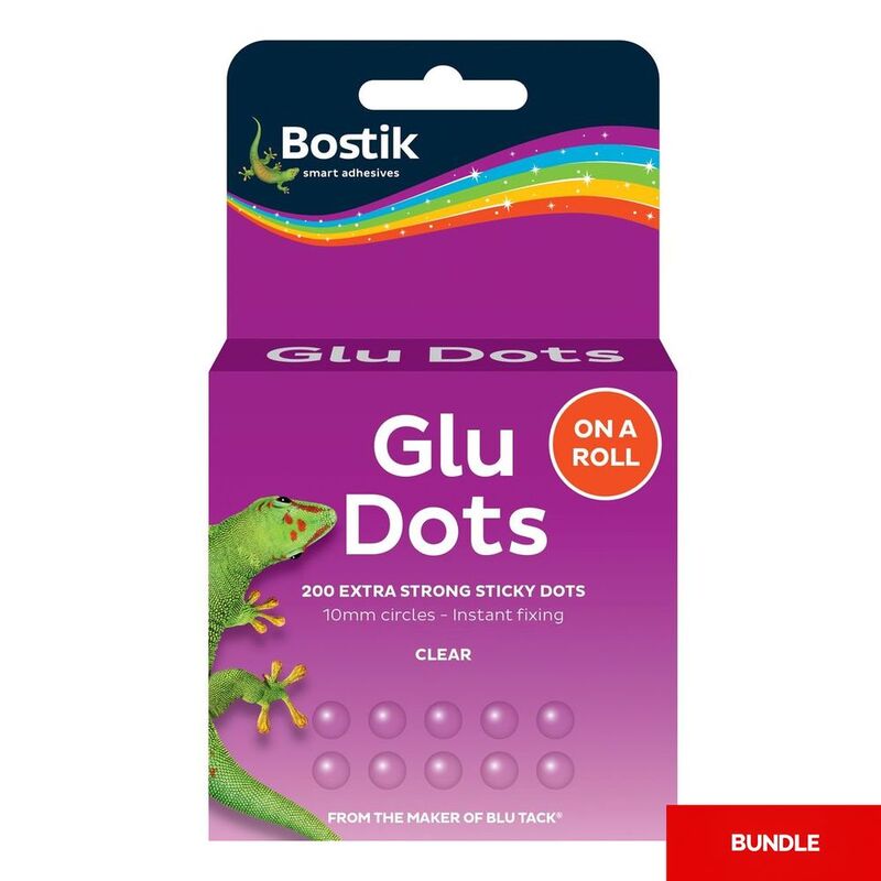 Bostik Glu Dots On A Roll (200 Dots) - Extra Strong (Bundle of 2)