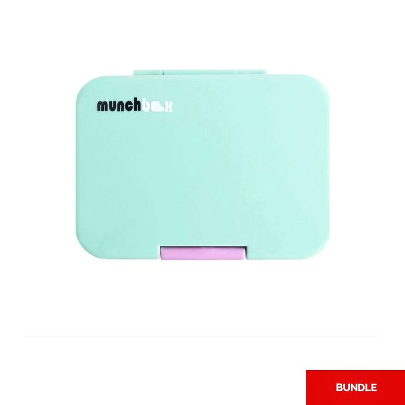 Munchbox Munchi Snack Box with 2 & 3 Tray Compartments - Peppermint (Bundle of 2)