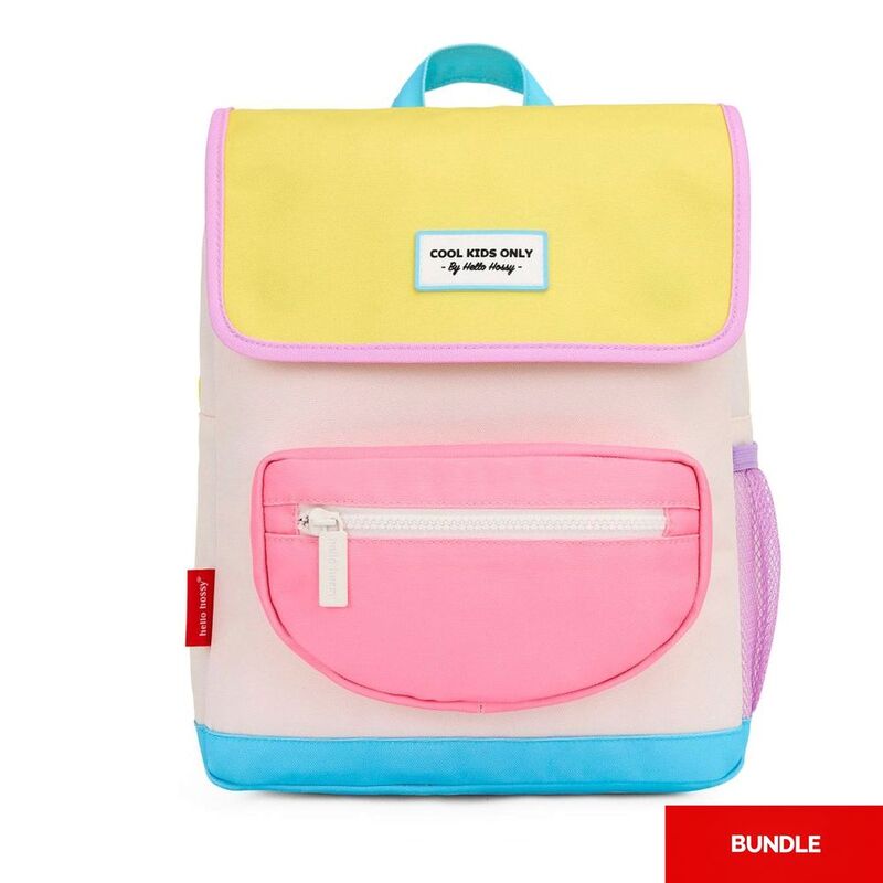 Hello Hossy Mini Sugar Kids Backpack - Jaune/Blanc/Rose (Bundle of 2)