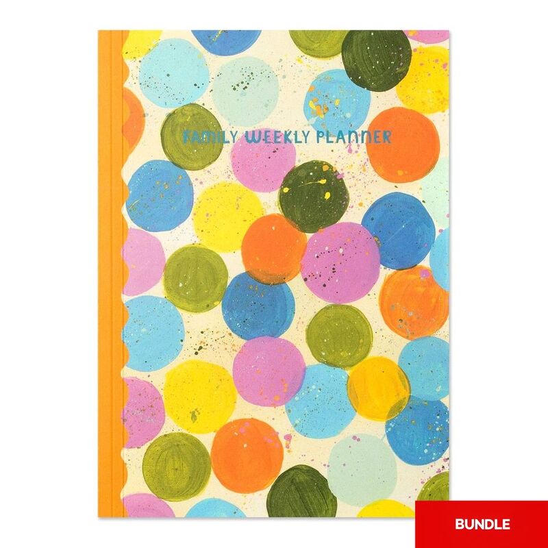Raspberry Blossom Dotty Family Weekly Planner (Bundle of 2)