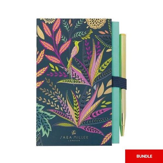 Sara Miller Savannah Mini Notebook with Pen Multicolor (12 x 8 cm) (Bundle of 2)