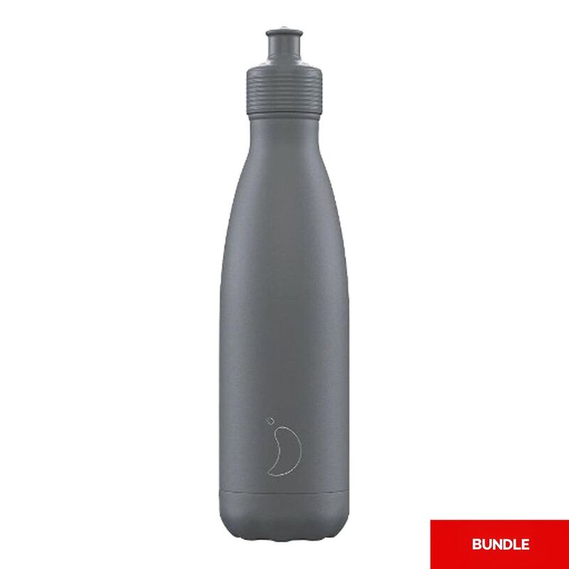 Chilly's Bottle Sports Monochrome Grey 500ml (Bundle of 2)