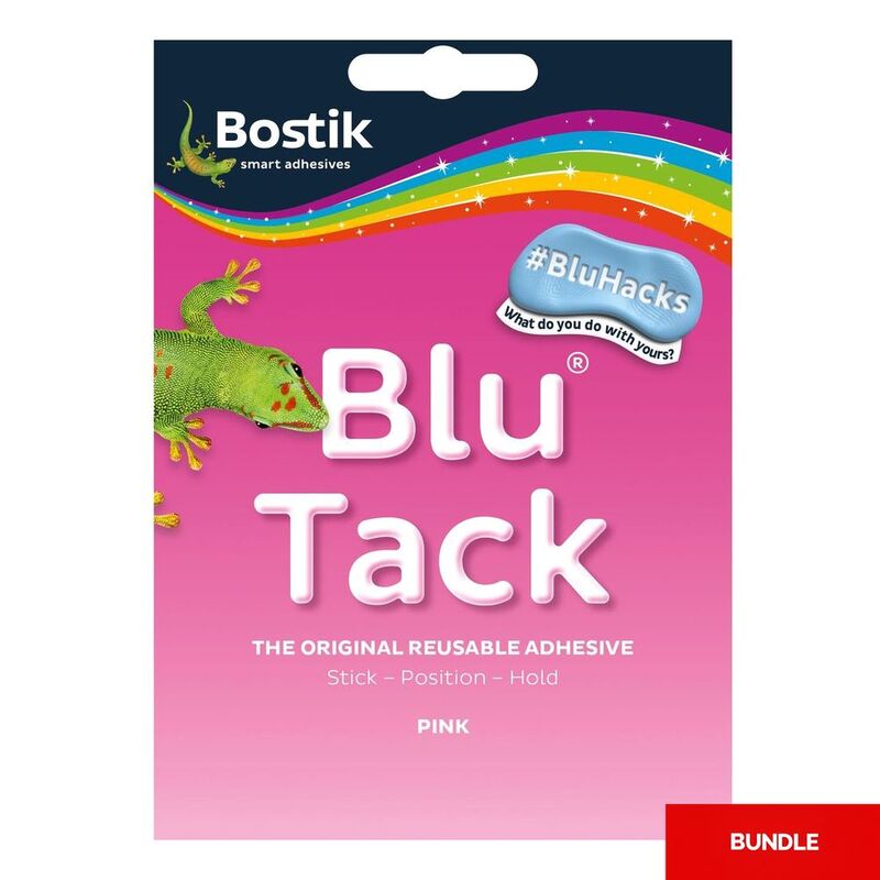 Bostik Blu Tack Reusable Adhesive Tack - Pink 45g (Bundle of 3)