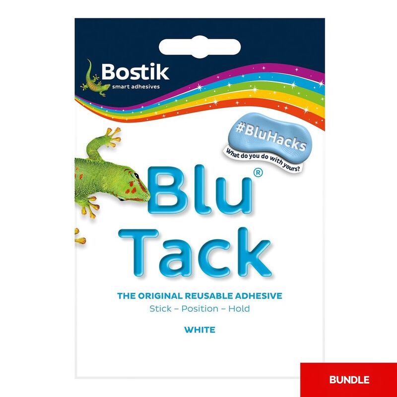 Bostik Blu Tack Reusable Adhesive Tack - White 45g (Bundle of 3)