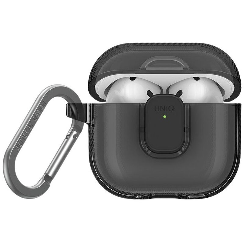 UNIQ Glase Pro Airpods 4Th Gen Lock Case - Glossy Smoke UNIQ Glase Pro Airpods 4Th Gen Lock Case - Glossy Smoke