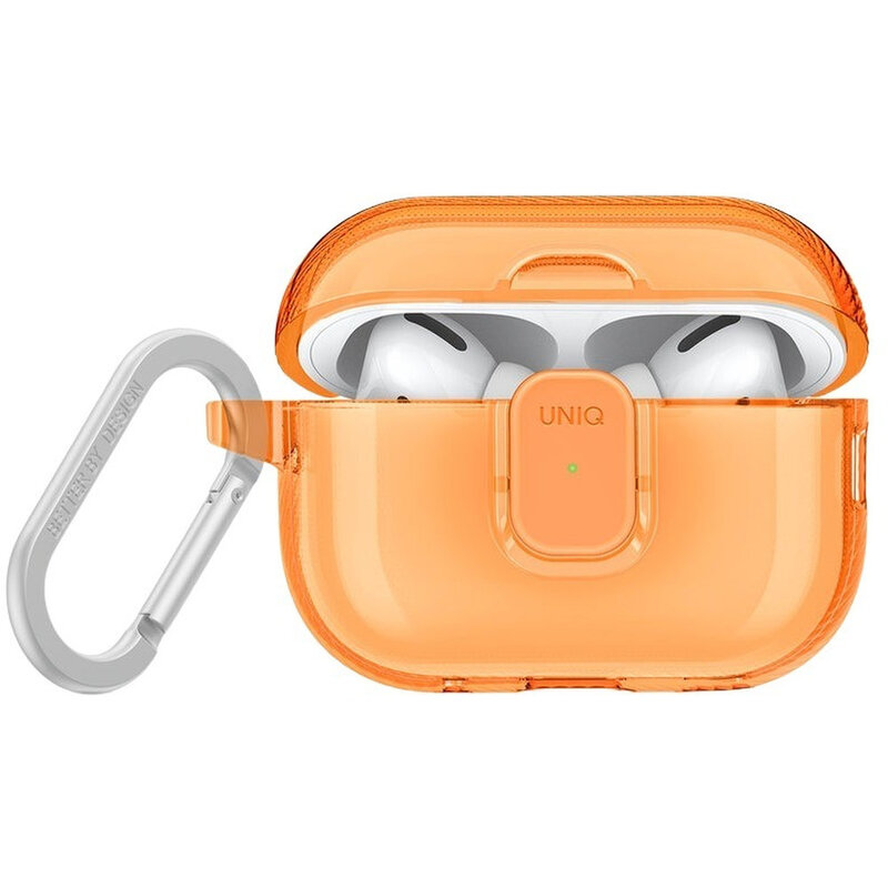 UNIQ Glase Pro Airpods Pro 2Nd Gen Lock Case - Glossy Orange UNIQ Glase Pro Airpods Pro 2Nd Gen Lock Case - Glossy Orange