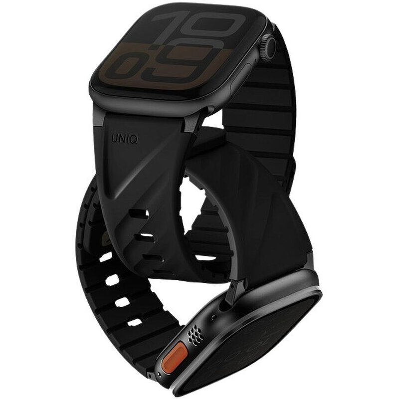 UNIQ Fluo Magnetic Apple Watch Strap With Connector Bundle 49/40mm - Midnight Black UNIQ Fluo Magnetic Apple Watch Strap With Connector Bundle 49/40mm - Midnight Black