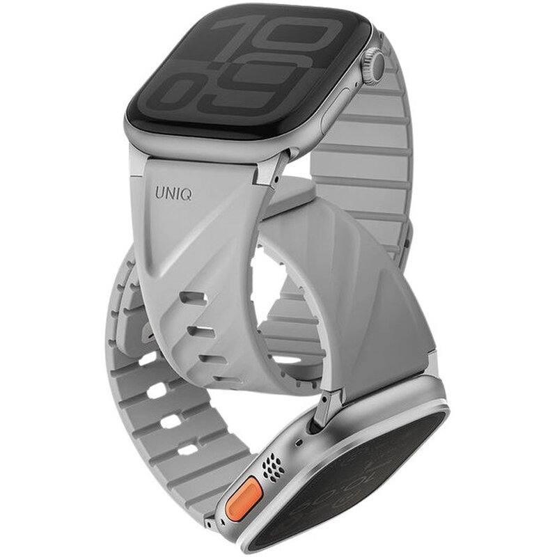 UNIQ Fluo Magnetic Apple Watch Strap With Connector Bundle 49/40mm - Mist Grey UNIQ Fluo Magnetic Apple Watch Strap With Connector Bundle 49/40mm - Mist Grey