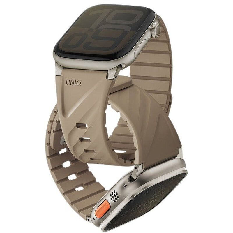 UNIQ Fluo Magnetic Apple Watch Strap With Connector Bundle 49/40mm - Soft Sand UNIQ Fluo Magnetic Apple Watch Strap With Connector Bundle 49/40mm - Soft Sand