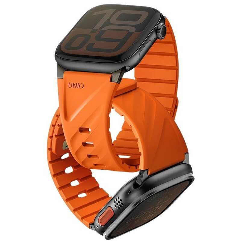 UNIQ Fluo Magnetic Apple Watch Strap With Connector Bundle 49/40mm - Volt Orange UNIQ Fluo Magnetic Apple Watch Strap With Connector Bundle 49/40mm - Volt Orange