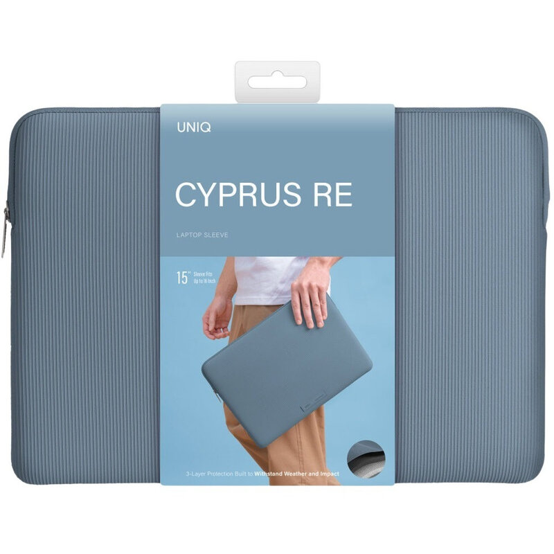 UNIQ Cyprus Ridge Edition Water-Resistant Neoprene Laptop Sleeve 15 (Up To 16) - Sky Blue UNIQ Cyprus Ridge Edition Water-Resistant Neoprene Laptop Sleeve 15 (Up To 16) - Sky Blue
