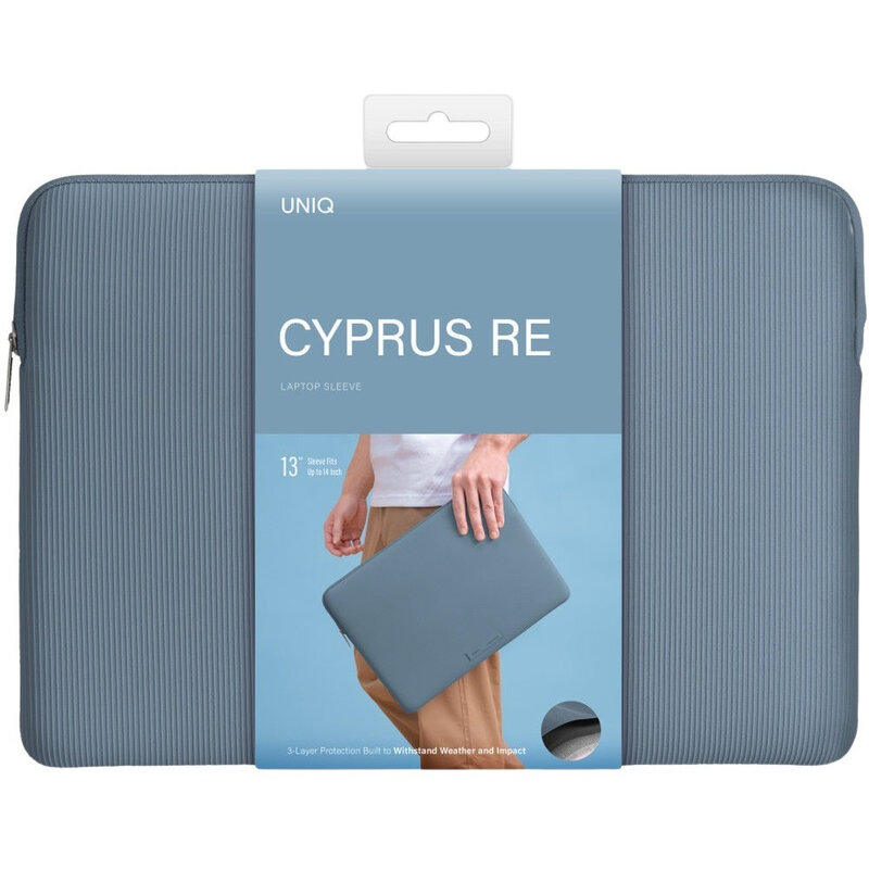 UNIQ Cyprus Ridge Edition Water-Resistant Neoprene Laptop Sleeve 13 (Up To 14) - Sky Blue UNIQ Cyprus Ridge Edition Water-Resistant Neoprene Laptop Sleeve 13 (Up To 14) - Sky Blue