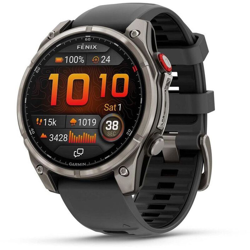 Garmin Fenix 8 Pro 47mm Amoled Sapphire Titanium Smartwatch With Graphite/Black Silicone Band Garmin Fenix 8 Pro 47mm Amoled Sapphire Titanium Smartwatch With Graphite/Black Silicone Band