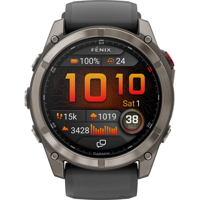 Garmin Fenix 8 Pro 51mm Amoled Sapphire Titanium Smartwatch With Graphite/Black Silicone Band Garmin Fenix 8 Pro 51mm Amoled Sapphire Titanium Smartwatch With Graphite/Black Silicone Band