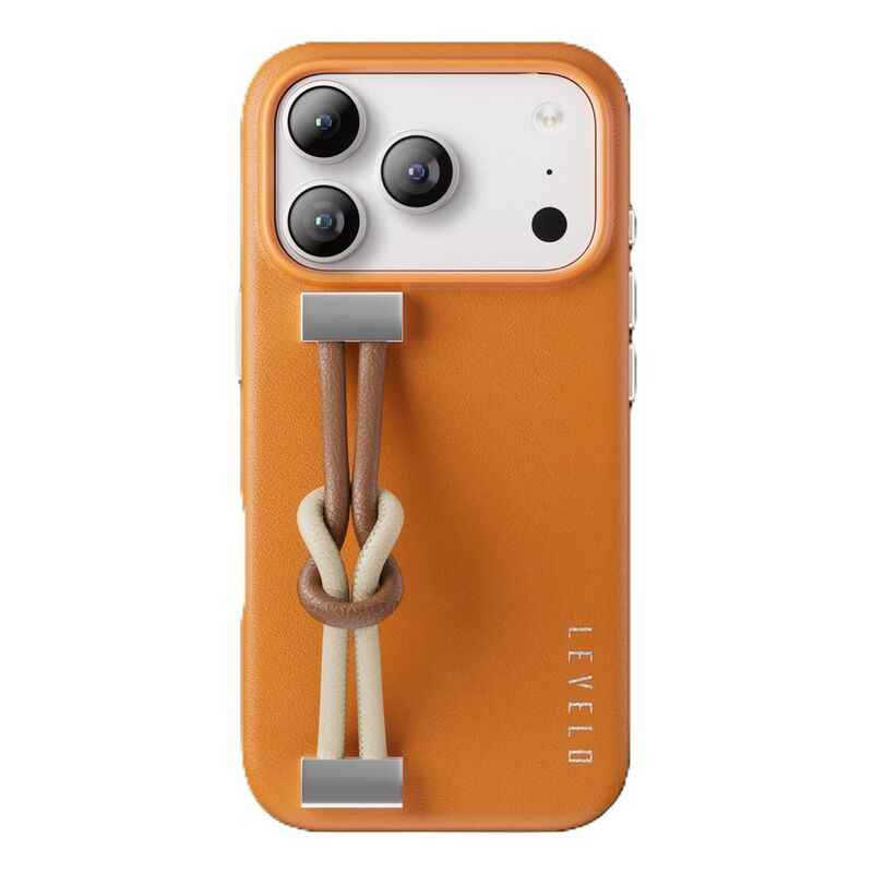 Levelo Polaris PU Leather Case For iPhone 17 Pro - Orange