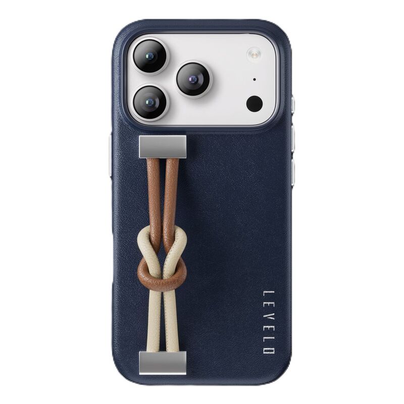 Levelo Polaris PU Leather Case For iPhone 17 Pro - Dark Blue