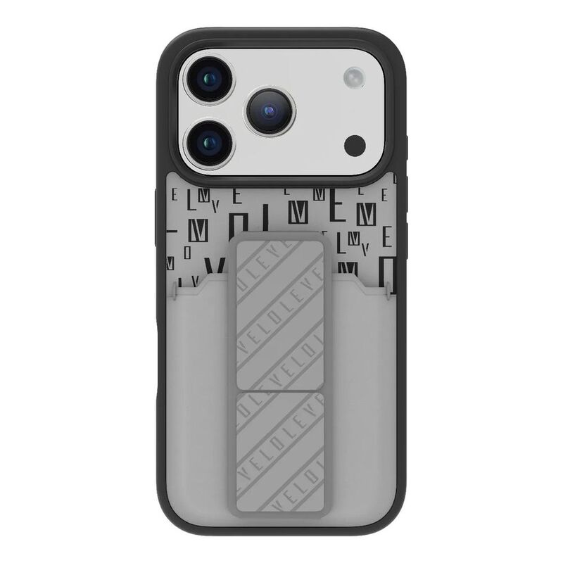 Levelo Morphix Gripstand Case With Cardholder For iPhone 17 Pro - Cloud Grey