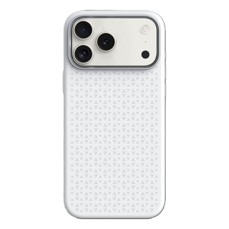 Levelo Fiora Magsafe Liquid Silicone Case With Pattern For iPhone 17 Pro Max - Silver