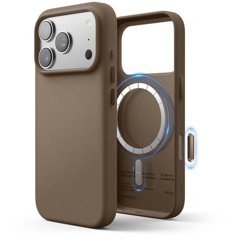 Elago Magleather Case iPhone 17 Pro - Taupe Elago Magleather Case iPhone 17 Pro - Taupe