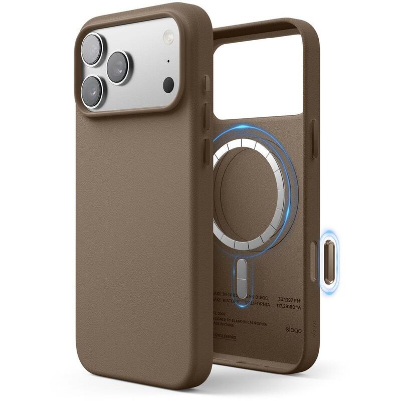 Elago Magleather Case iPhone 17 Pro Max - Taupe Elago Magleather Case iPhone 17 Pro Max - Taupe