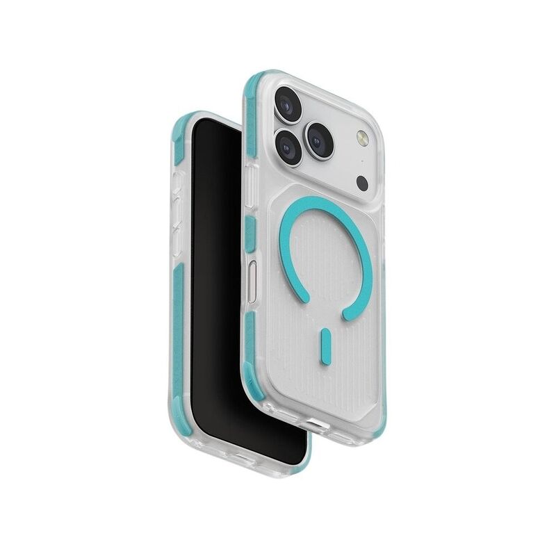 UNIQ Hybrid iPhone 17 Pro 6.3-Inch (2025) MagClick Charging Combat Active - Frost Clear/Turquoise UNIQ Hybrid iPhone 17 Pro 6.3-Inch (2025) MagClick Charging Combat Active - Frost Clear/Turquoise