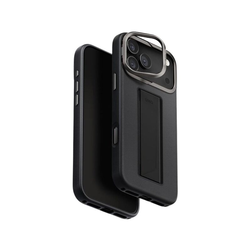 UNIQ Hybrid iPhone 17 Pro 6.3-Inch (2025) Heldro Pro MagClick With Camera Stand - Dallas Black UNIQ Hybrid iPhone 17 Pro 6.3-Inch (2025) Heldro Pro MagClick With Camera Stand - Dallas Black