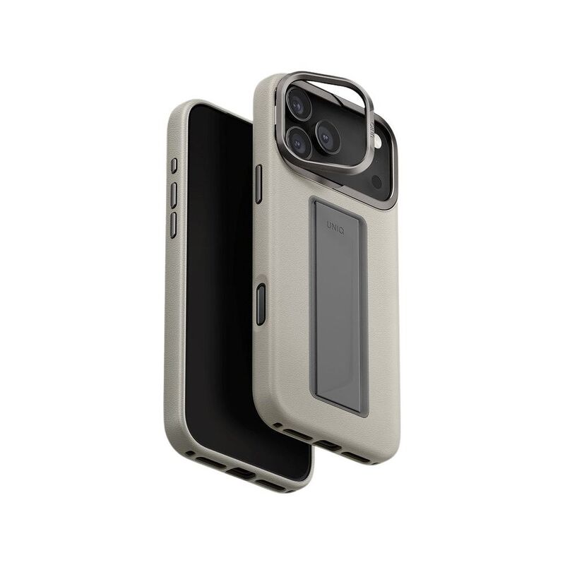 UNIQ Hybrid iPhone 17 Pro 6.3-Inch (2025) Heldro Pro MagClick With Camera Stand - Clay