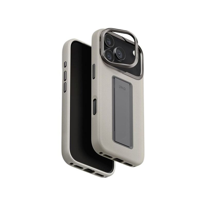 UNIQ Hybrid iPhone 17 Pro Max 6.9-Inch (2025) Heldro Pro MagClick With Camera Stand - Clay